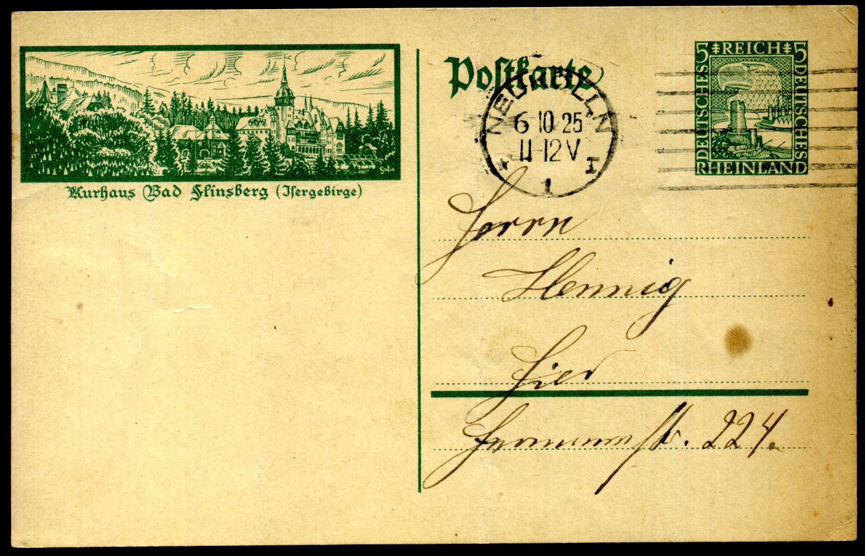 1925: Kurhaus Bad Flinsberg (Isergebirge)