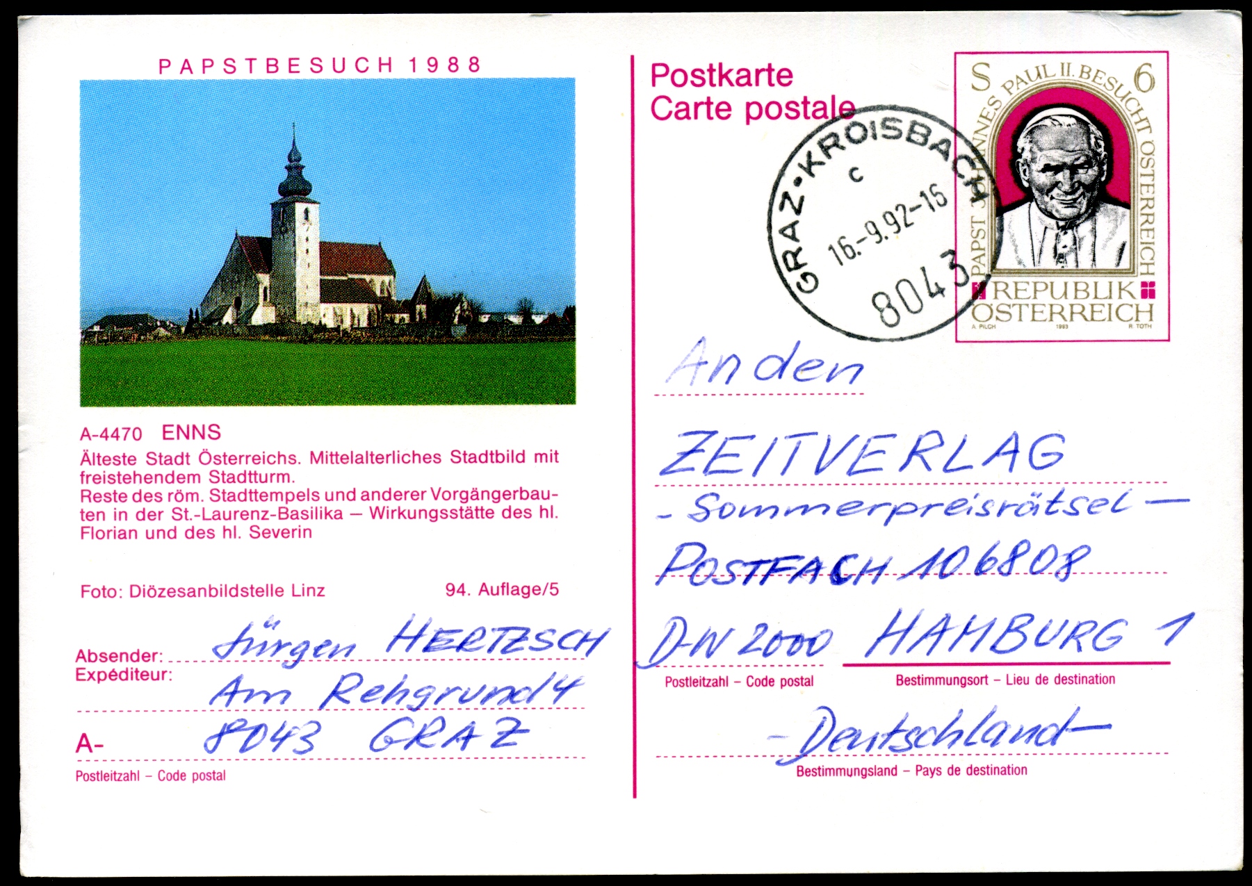 1988: Papal Visit in ENNS