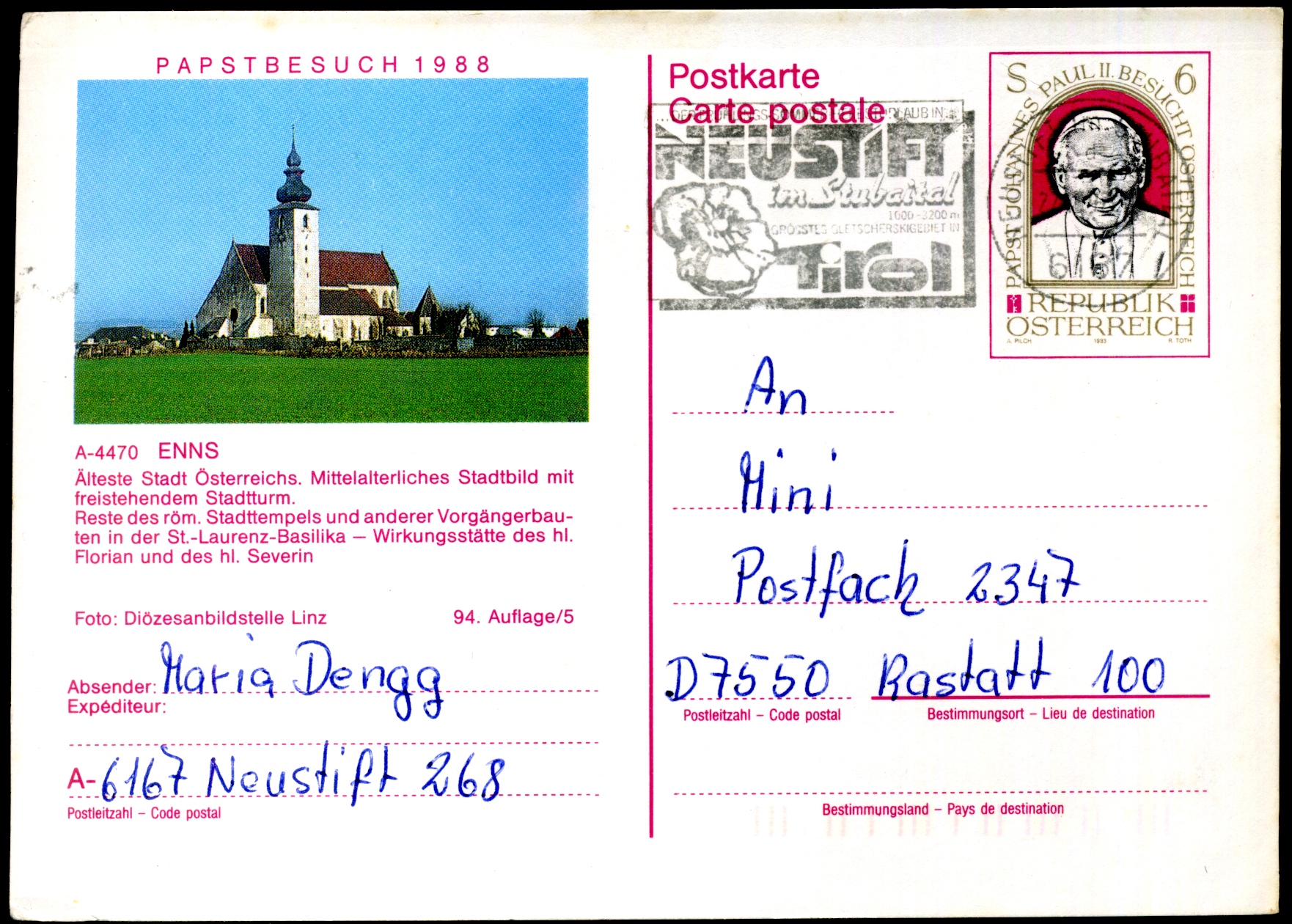 1988: Papal Visit in ENNS