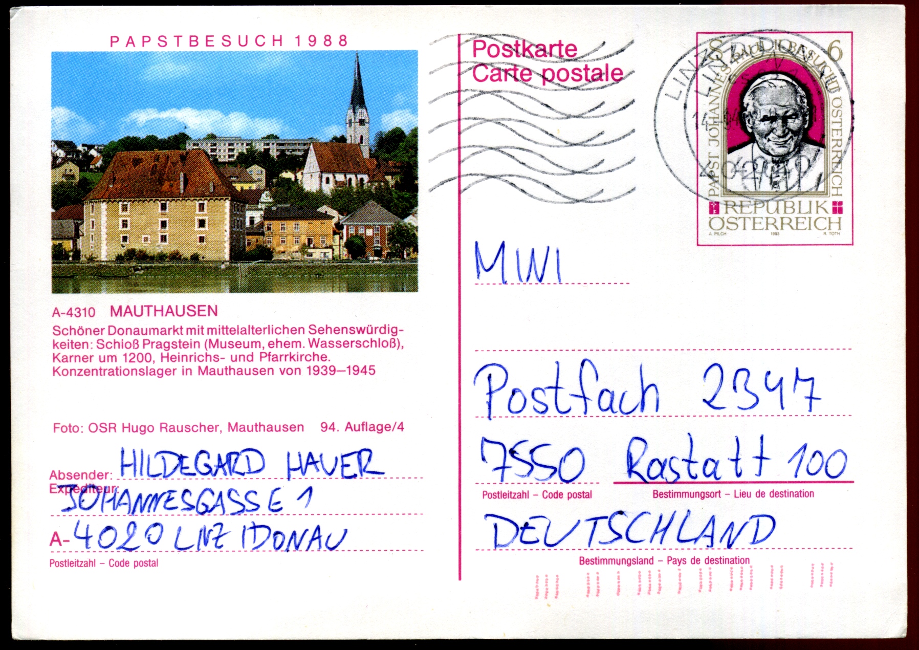 1988: Papal Visit in MAUTHAUSEN