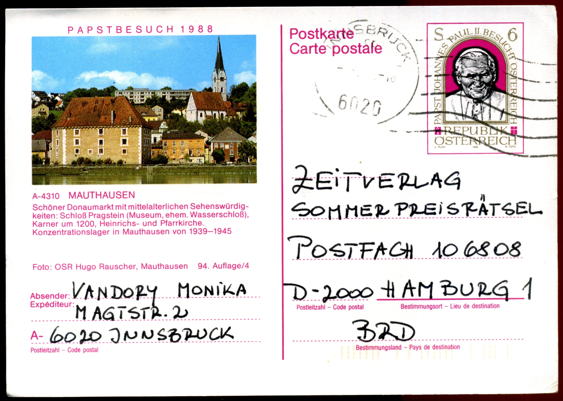 1988: Papal Visit in MAUTHAUSEN