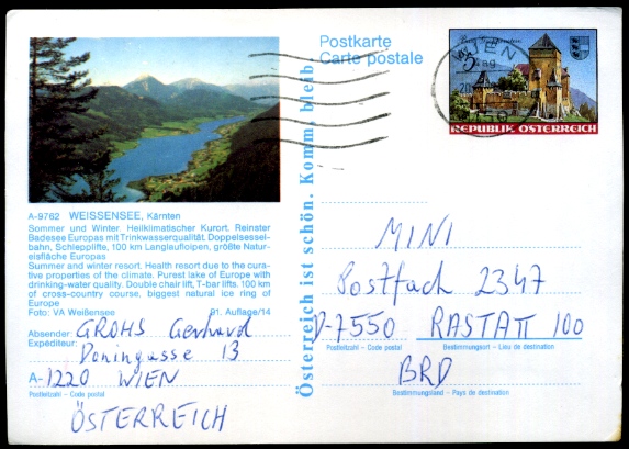 1987: Weissensee, Kärnten