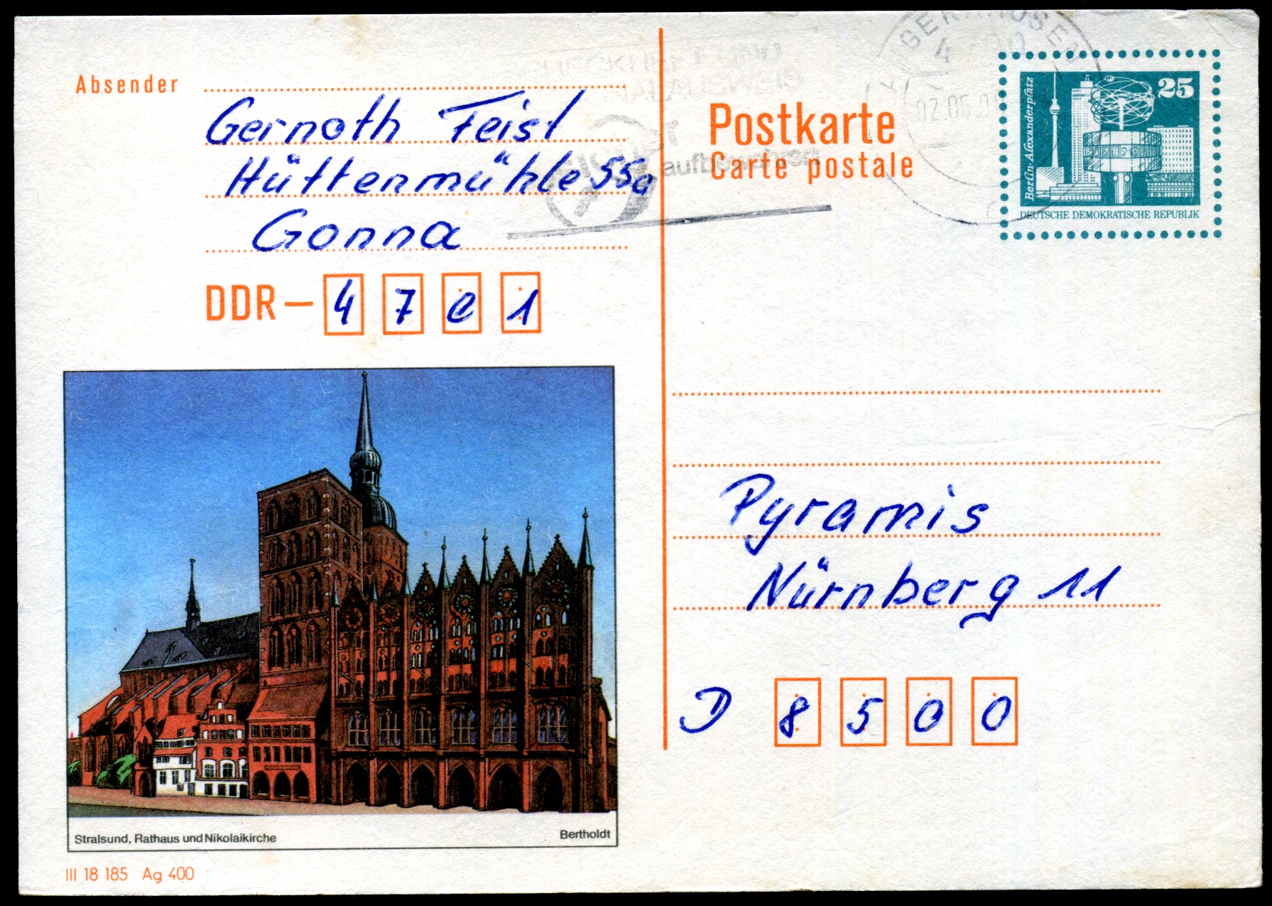 1990: Stralsund, Rathaus und Nikolaikirche